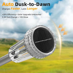 DERAYSION 12 Pack Solar Pathway Lights Outdoor, Auto Dusk-to-Dawn Landscape Garden Lighting, Waterproof Stainless Steel Pole Lighting for Path, Yard, Walkway, Garden, Driveway