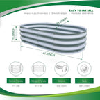 Gardmax 2 Pack Galvanized Raised Garden Bed, Lightweight Planter Boxes Outdoor with Easy Assembly, Large Garden Bed for Vegetables, Fruits, Flower Silver