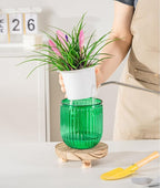 Melphoe Self Watering Pots for Indoor Plants Planter, 4.7 Inch 2 Pack Planters Self Watering Plant Pots for Flower, Houseplants, Succulent, African Violets and Cactus with Drainage