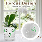 Oairse 6 inch Orchid Pots with Holes, White Ceramic Orchid Pot for Repotting Small Indoor Plant Pots with Drainage Holes and Saucers Decorative Flower Planter for Orchids, Indoor Plant