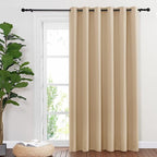 NICETOWN Sliding Door Blinds Window Treatment, Blackout Patio Door Curtain Panels, Privacy Thermal Drapes for Department (Biscotti Beige, W80 x L84)