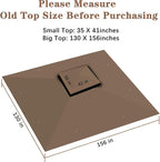 SCOCANOPY Replacement Gazebo Canopy for 10 x 12 Regency II Patio Gazebo Model L-GZ798PST,A101004104,A101004105,(Brown)