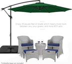 Best Choice Products 10ft Offset Cantilever Hanging Market Patio Umbrella, 8 Sturdy Ribs, Easy Adjustment - Green