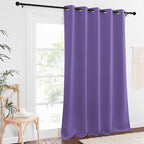 NICETOWN Patio Blackout Curtain Panels - Extra Wide Sliding Door Thermal Insulated Drape, Privacy Room Divider Curtain for Bedroom Office (Lilac Purple, 66 x 118 Inch Long)