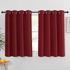 NICETOWN Burgundy Blackout Curtain Grommet - Thermal Insulated Solid Grommet Blackout Curtain/Panel/Drape for Living Room (1-Pack, 52 by 45-inch, Burgundy Red)