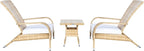 Conversation Set: 3-Piece Wicker Lounge Set with Table and White Cushions