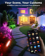 T-SUN Christmas Led Flood Light 60W, Outdoor Waterproof Color Changing Uplight for Stage Landscape Party, RGBW Dimmable Smart Floodlights 16 Million Colors&Timing& Music Sync, US Plug (4 Pack)