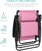 30” Wide Folding Zero Gravity Outdoor Recliner Patio Lounge