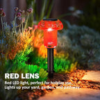 Easter Solar Pathway Lights Outdoor Decorative 4 Pack, Red LED Mushroom Solar Lights Outdoor Waterproof Solar Powered Decor for Yard Driveway Patio, Valentines Day Halloween Christmas Garden Decor
