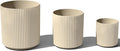 Veradek Demi Series Set of 3 Round Planters for Porch, Patio, Backyard | Durable Plastic-Concrete Material | Modern Décor for Tall Plants, Flower