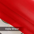 SpaceDresser Waterproof Outdoor Sheer Curtains for Patio - 4 Panels Rod Pocket Indoor Voile Sheer Curtain for Living Room,52W x 108L inch, Red