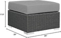 Patio Ottoman with Canvas Gray Sunbrella Cushion and Aluminum Frame