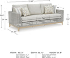 Signature Design by Ashley Seton Creek Cottage Nuvella Weather Resistant Fabric Outdoor Sofa with Cushion and 4 Throw Pillows, Light Brown & Light Gray