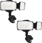 UME 2 Pack 19W LED Flood Light Motion Sensor Outdoor, 2 Adjustable Head, 2000LM, 5000K, IP65 Waterproof, Dusk to Dawn Security Light with Photocell for Exterior,Outside,Garage,House(Black)