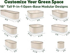 9-in-1 Galvanized Steel Raised Garden Bed // 8×2×1.5 ft Modular Planter for Gardening, Vegetables, Flowers // 18" Tall Metal Raised Garden Beds Outdoor (White) // Patented Design Planter Box