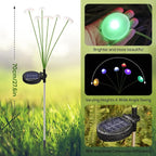 Solar Garden Lights, 4-Pack Dual Mode LED Solar Mushroom Lights, Waterproof Firefly Outdoor Decor for Yard, Patio, and Pathway – Colorful Jellyfish Ambiance