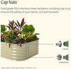 Vego garden 17" Tall 42" Round Raised Garden Bed Metal Raised Bed Planter Box for Vegetables Flowers Patio, Olive Green