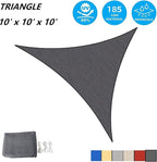 AsterOutdoor Sun Shade Sail Triangle 10' x 10' x 10' UV Block Canopy for Patio Backyard Lawn Garden Outdoor Activities, Graphite