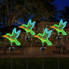 Solar Hummingbird Garden Lights, Halloween Outdoor Lights Decor,LED Hummingbirds Light Outside,Garden Solar Lights, Outdoor Decorations for Yard (2 Pack)