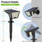 Solar Spot Lights Outdoor Waterproof IP67, Solar Powered Lights Outdoor with 53 LED & 3 Modes, Landscape Spotlight Wall Light for Garden Yard Pathway Driveway 4 Pack (Cool White)