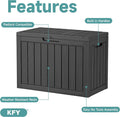 Deck Box 45-Gallon Black Resin Lockable Outdoor Storage Bin