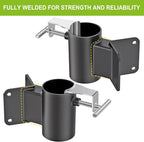 Heavy Duty Deck Railing Umbrella Holder, Patio Umbrella Stand for 1-2 Inch Poles, Space-Saving Design, Secure & Sturdy Post Corner Mount for Deck Railing, Balcony, Outdoor Courtyard, Fences