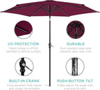 Best Choice Products 10ft Outdoor Table Compatible Steel Polyester Market Patio Umbrella w/Crank and Easy Push Button Tilt