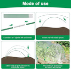 Greenhouse Hoops Grow Tunnel, 6 Sets of 8FT Long Garden Hoops for Raised Beds, Rust-Free Fiberglass Support Hoops Frame for Garden Netting, DIY Plant Support Garden Stakes for Row Cover, 36 Pcs