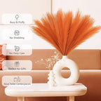 Artificial Pampas Grass Stems, 50 Pack, Burnt Orange, 21.6 Inch