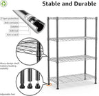 Xcity Storage Shelves, 4 Tier Heavy Duty Metal Shelving Unit, 1600 LBS Capacity Adjustable Steel Wire Shelf Organizer for Pantry, Kitchen, Garage, 14" D x 36" W x 54" H, Black