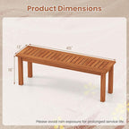 Benches, 45-Inch Natural Solid Wood Slatted Porch Seat