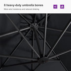PURPLE LEAF 10'×13' Patio Umbrella with Base Included and Cover Outdoor Umbrella with Cover Extra Large Heavy Duty Cantilever Umbrella Grey