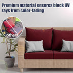 Cushion Covers, 8 Pack Stretch Fit Wine-Red Outdoor Patio Slipcovers