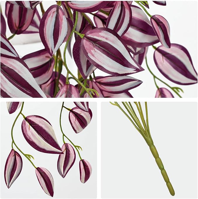 Artificial Wandering Jew Hanging Plants, 5 Pack, 22 Inch Faux Greenery