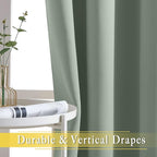 NICETOWN Sage Green Sliding Glass Door Curtain, Grommet Thermal Insulated Blackout Curtain Room Divider Sound Reducing Window Treatment for Kids Room/Bedroom, 1 Panel, W80 x L108