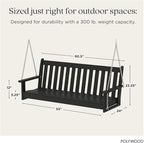POLYWOOD GNS60BL Vineyard 60" Outdoor Swing, Black