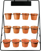 Sunnyglade 3-Tier Metal Plant Stand Rack Multiple Flower Pot Holder Shelf Ladder Plant Display Shelf With 12 Pots For Indoor Outdoor Patio Garden Corner Balcony Deck