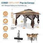 10x10 Pop Up Gazebos on Clearance 11x11 Canopy Tent Easy Up – Coffee