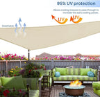 E&K Sunrise 5' x 5' x 5' Sun Shade Sail Triangle Canopy Shade Cover UV Block for Patio Backyard Garden Outdoor (Beige)