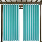 Waterproof Outdoor Curtain W105 x L108 - Grommet Top Sunlight Blocking Window Treatment Drapes Blackout Curtains for Home Bedroom Living Room Outdoor Patio Porch Pergola, Teal Blue, 2 Panels