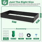 ONCEMORE Galvanized Raised Garden Bed for Vegetables Flowers Herbs, Metal Raised Garden Bed Kit with 2 PCS Tomato Cage, Gloves, Trellis Netting, Plant Labels, Plant Ties, Black 6×3×1FT