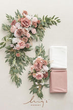 Artificial Flowers Wedding Arch Kit, Dusty Rose and Cream, 4 Pieces