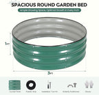ZORMY Galvanized Raised Garden Bed Outdoor, Round Metal Planter Boxes 2 Pcs, 3x3x1ft Steel Raised Bed Kit for Planting Vegetables, Fruits, Flowers(LotusGreen)