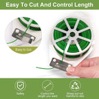 Plant Support Ties, Green Coated Wire, 1312 Ft Roll with Built-in Cutter