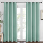 NICETOWN Blackout Curtains 84 Inch Length, Thermal Insulated Room Darkening Drapes Grommet Window Covering for Living Room Bedroom (W52 x L84 Inch, 1 Panel, Aqua Blue)