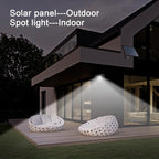 Solar Lights Outdoor Waterproof with 16FT Cord Dusk to Dawn 4400mAh LED Flood Light 6000K Security Lighting for Outside, Flag Pole, Porch, Shed (White 2 Pack)