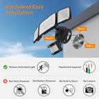LEPOWER LED Motion Sensor Security Lights, 3 Head Motion Detected, 38W, 4200LM, Waterproof IP65, 5500K, Full Metal for Outdoor, Garage, Porch, Yard (Black)