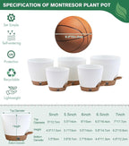 montresor 5-Pack Self-Watering Planters with Wick & Reservoir (5/5.5/6/6.5/7 Inch) – Plastic Indoor Pots with Drainage, White Flower Pot for Violet, Herb