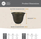 The HC Companies Sierra Round Self-Watering Pot - Lightweight Plastic Planter for Herbs & More - Durable Plant Pots for Indoor Plants & Outdoor Plants (7.5” Rustic Redstone, Pack of 1)