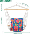 Porch Swing with Wooden Spreader Bar, 275 lb Capacity, Reversible Tie-Dye